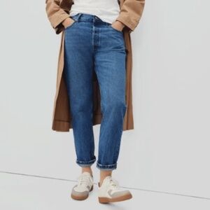 Everlane Relaxed Straight Fit Jeans Washed Indigo Organic Cotton Size 29 Reg
